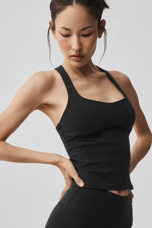 Airbrush Sparks Fly Corset Tank - Black